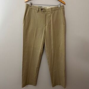 Tommy Bahama Men's 33x30 Silk Cotton Blend Khaki Tan Flat Front Dress Pants